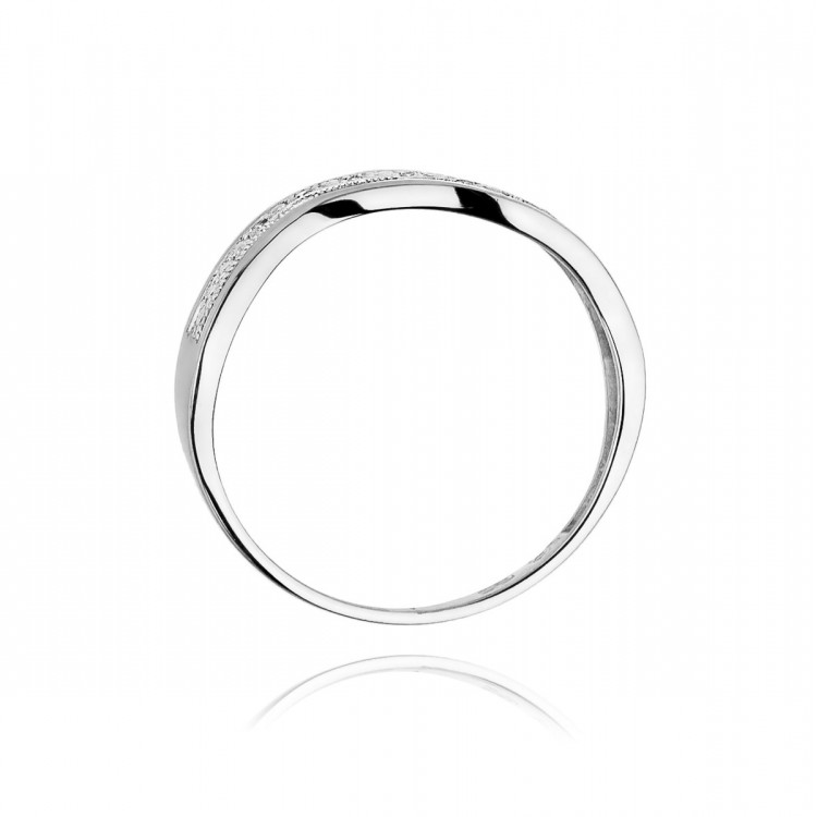 Pierścionek z białego złota z diamentami  - próba 585 0,06CT W-116B