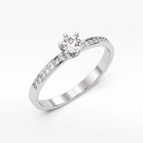 Pierścionek z białego złota z diamentami laboratoryjnymi - próba 585 0,37CT PV-051bLAB