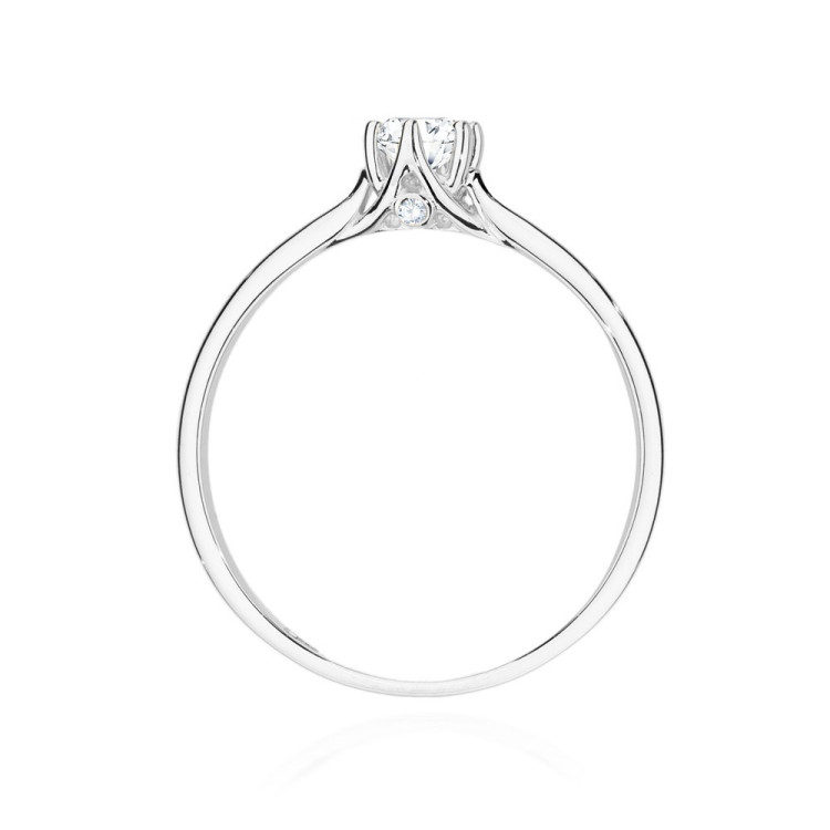 Pierścionek z białego złota z diamentami laboratoryjnymi - próba 585 0,26CT W-499bLAB