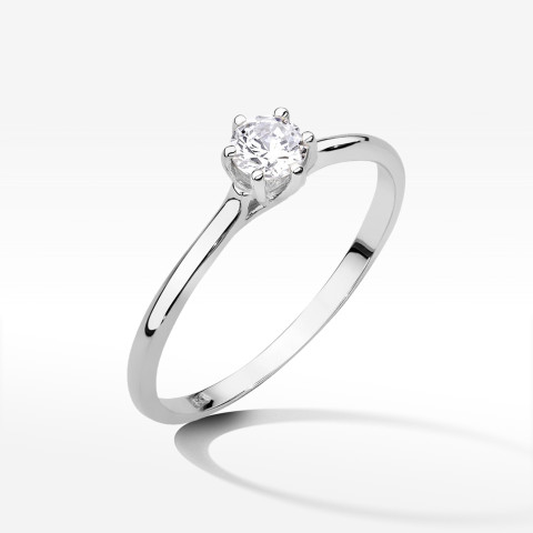 Pierścionek z białego złota z diamentami laboratoryjnymi - próba 585 0,26CT W-499bLAB