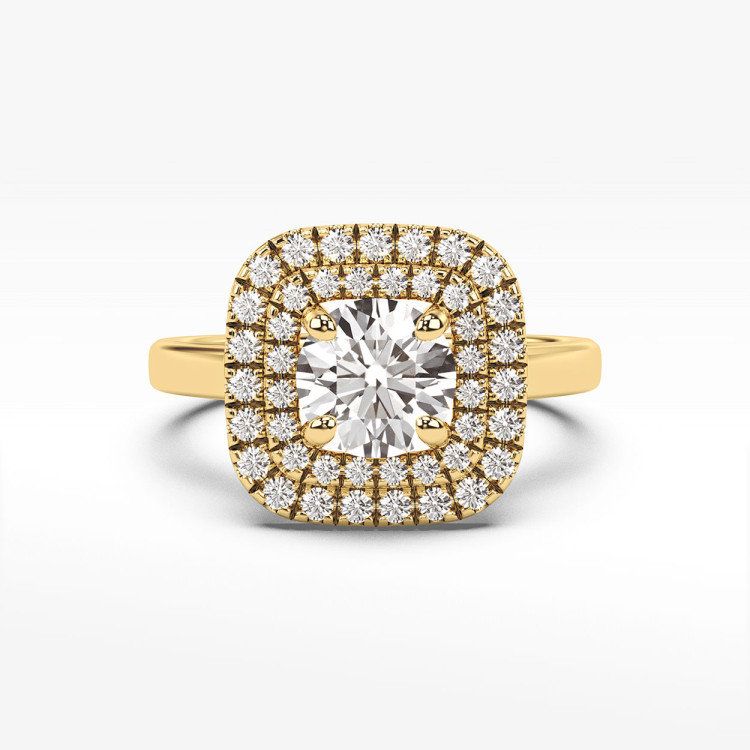 Pierścionek z żółtego złota z diamentami laboratoryjnymi - próba 585 1,28CT PV-277aLAB