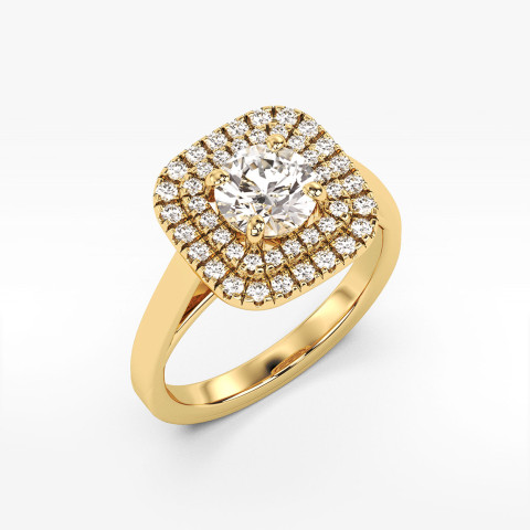 Pierścionek z żółtego złota z diamentami laboratoryjnymi - próba 585 1,28CT PV-277aLAB