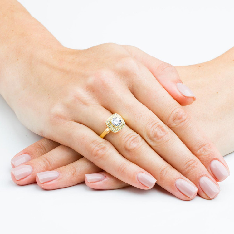 Pierścionek z białego złota z diamentami laboratoryjnymi - próba 585 1,28CT PV-277bLAB