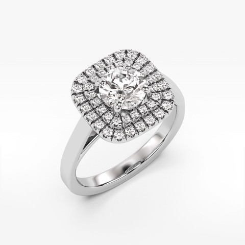 Pierścionek z białego złota z diamentami laboratoryjnymi - próba 585 1,28CT PV-277bLAB