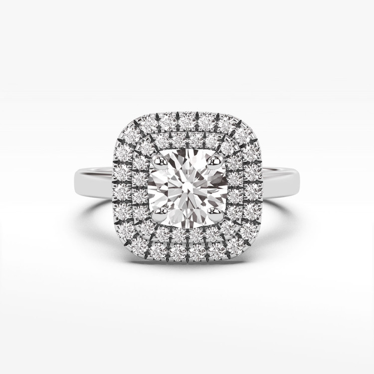 Pierścionek z białego złota z diamentami laboratoryjnymi - próba 585 1,28CT PV-277bLAB