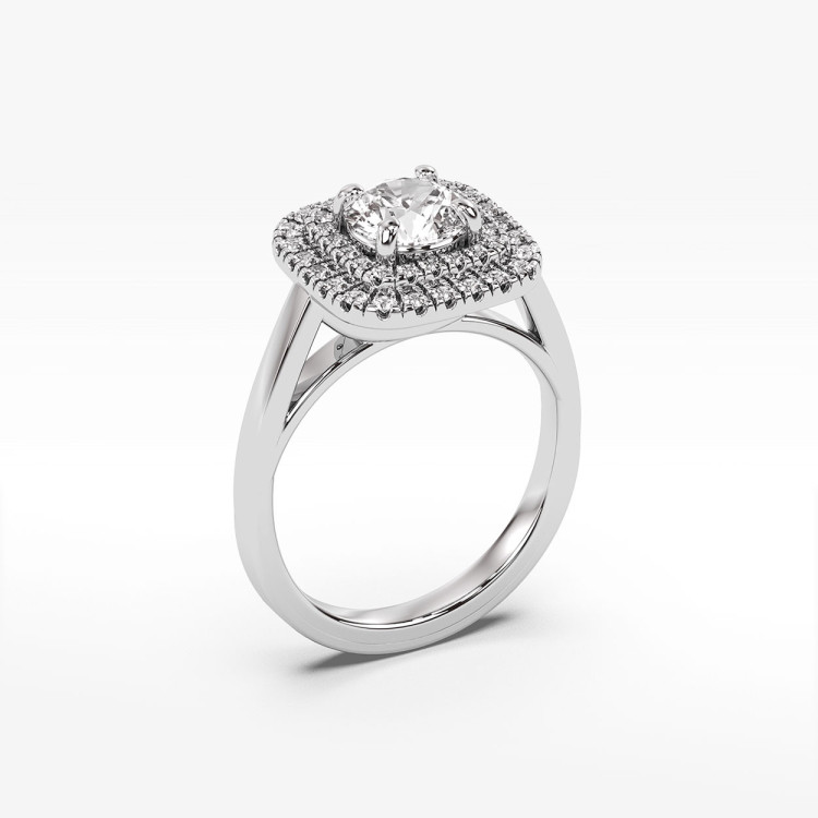 Pierścionek z białego złota z diamentami laboratoryjnymi - próba 585 1,28CT PV-277bLAB