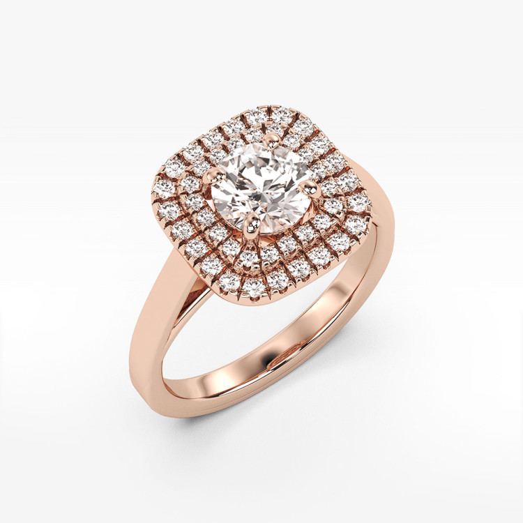 Pierścionek z różowego złota z diamentami laboratoryjnymi - próba 585 1,28CT PV-277cLAB