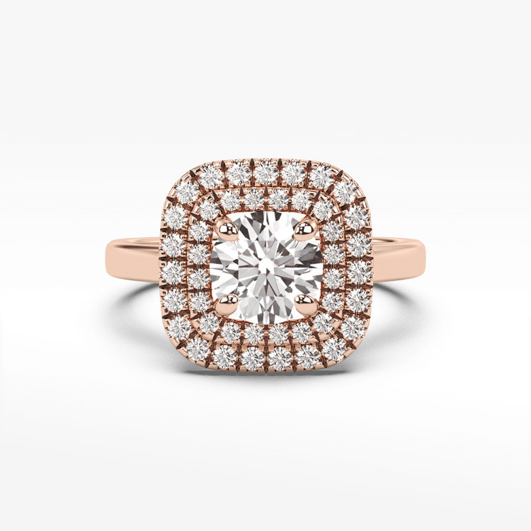 Pierścionek z różowego złota z diamentami laboratoryjnymi - próba 585 1,28CT PV-277cLAB