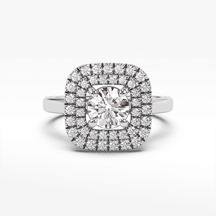 Pierścionek z białego złota z diamentami laboratoryjnymi - próba 585 0,98CT PV-276bLAB