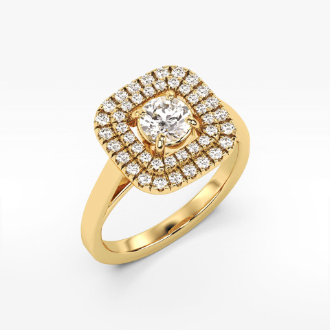 Pierścionek z żółtego złota z diamentami laboratoryjnymi - próba 585 0,78CT PV-275aLAB