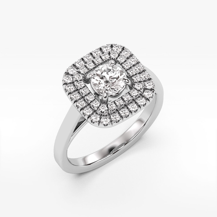 Pierścionek z białego złota z diamentami laboratoryjnymi - próba 585 0,78CT PV-275bLAB
