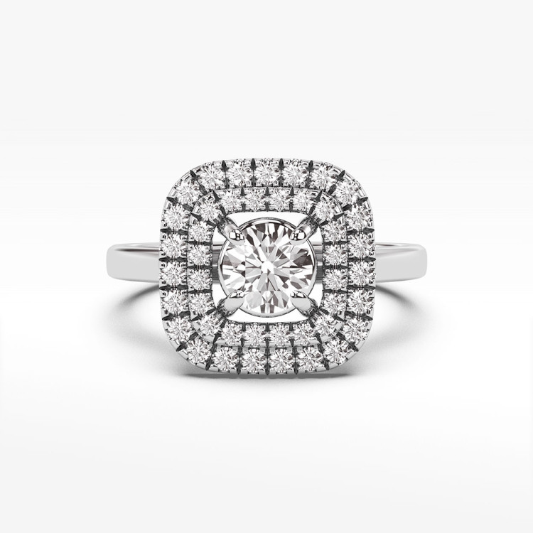 Pierścionek z białego złota z diamentami laboratoryjnymi - próba 585 0,78CT PV-275bLAB