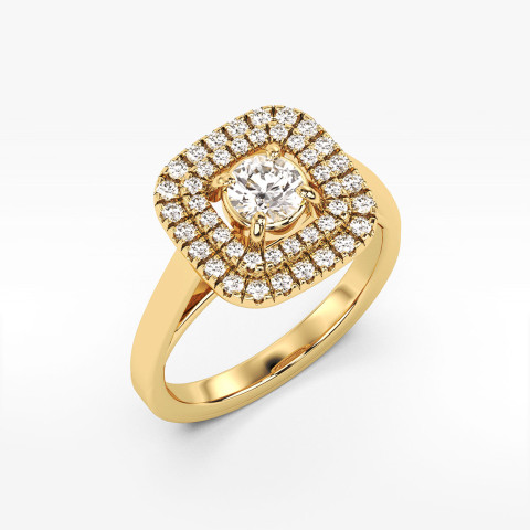 Pierścionek z żółtego złota z diamentami laboratoryjnymi - próba 585 0,68CT PV-274aLAB