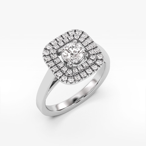 Pierścionek z białego złota z diamentami laboratoryjnymi - próba 585 0,68CT PV-274bLAB