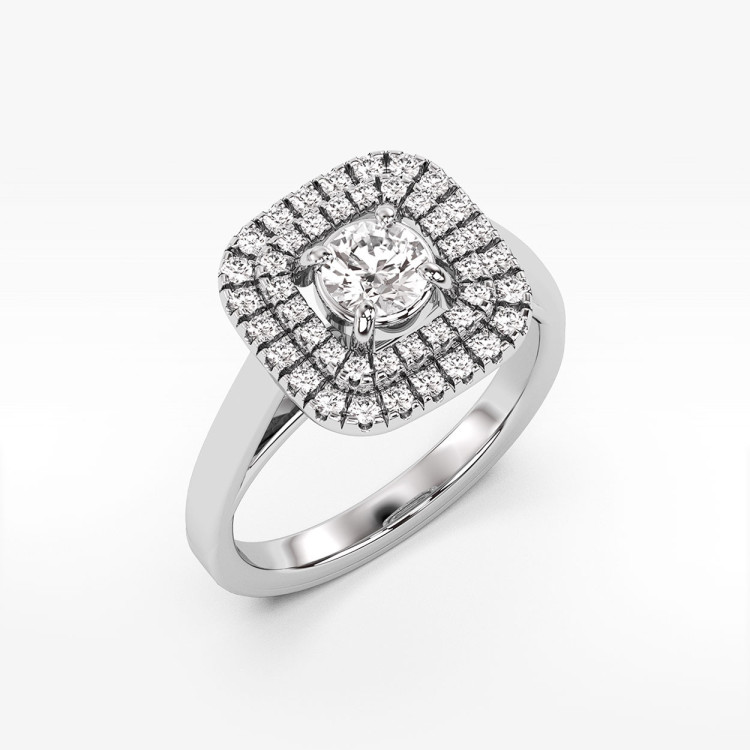 Pierścionek z białego złota z diamentami laboratoryjnymi - próba 585 0,68CT PV-274bLAB