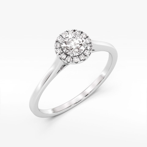 Pierścionek z białego złota z diamentami laboratoryjnymi - próba 585 0,52CT PV-287bLAB
