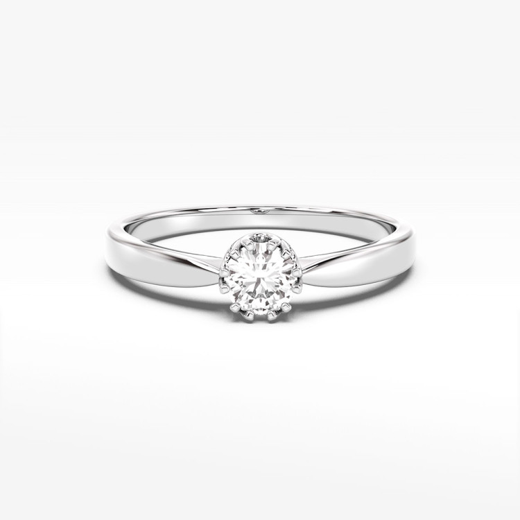 Pierścionek z białego złota z diamentem laboratoryjnym - próba 585 0,40CT PV-285bLAB