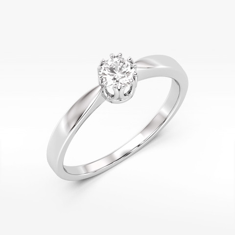 Pierścionek z białego złota z diamentem laboratoryjnym - próba 585 0,40CT PV-285bLAB