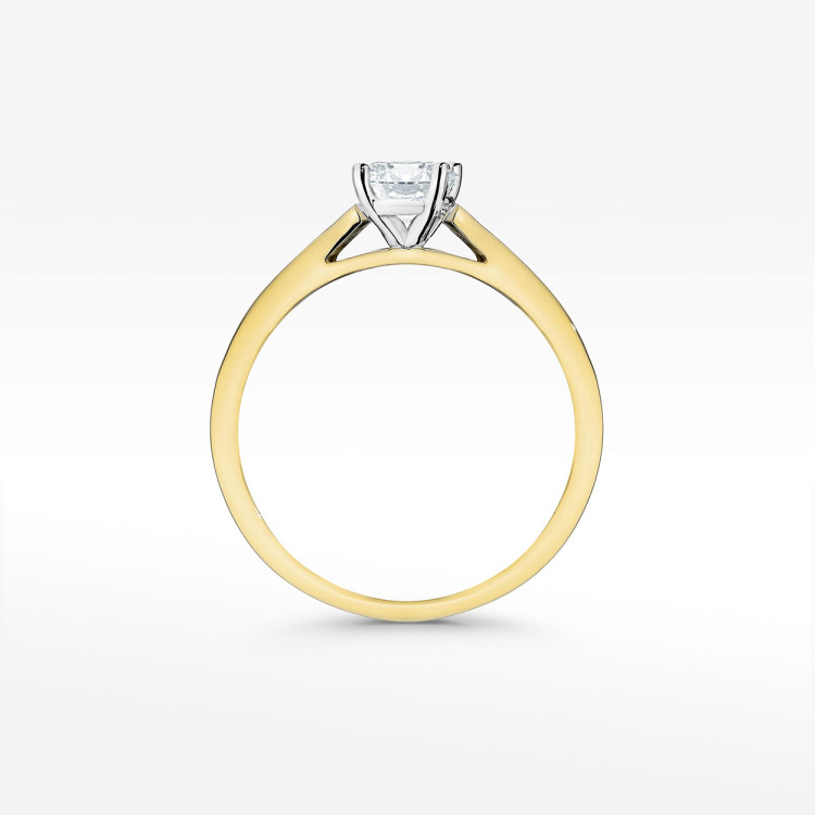 Pierścionek z żółtego złota z diamentami laboratoryjnymi - próba 585 0,62CT W-052aLAB