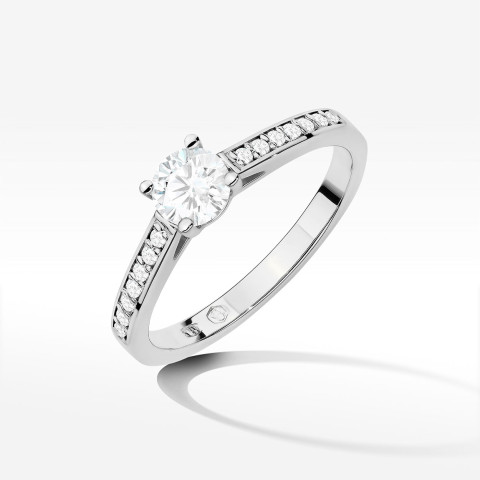 Pierścionek z białego złota z diamentami laboratoryjnymi - próba 585 0,62CT W-052bLAB