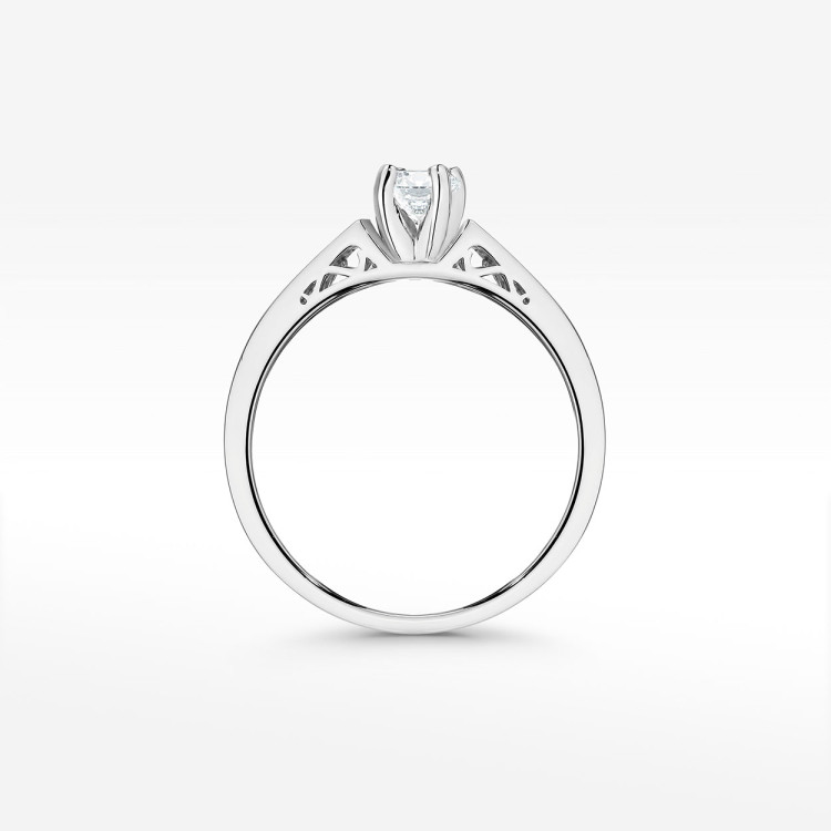 Pierścionek z białego złota z diamentami laboratoryjnymi - próba 585 0,42CT W-198bLAB