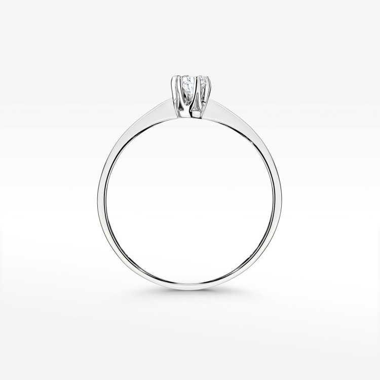 Pierścionek z białego złota z diamentem laboratoryjnym - próba 585 0,10CT W-220bLAB 0.10ct