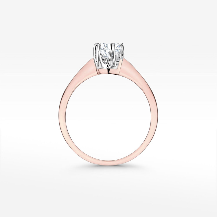 Pierścionek z różowego złota z diamentem laboratoryjnym - próba 585 0,30CT W-220cLAB 0.30ct