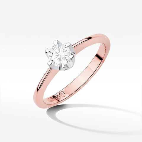 Pierścionek z żółtego złota z diamentem - próba 585 0,50CT PV-240A