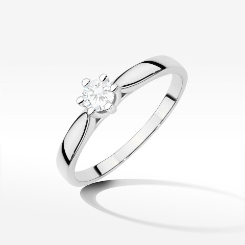 Pierścionek z białego złota z diamentem laboratoryjnym - próba 585 0,30CT W-222bLAB 0.30ct