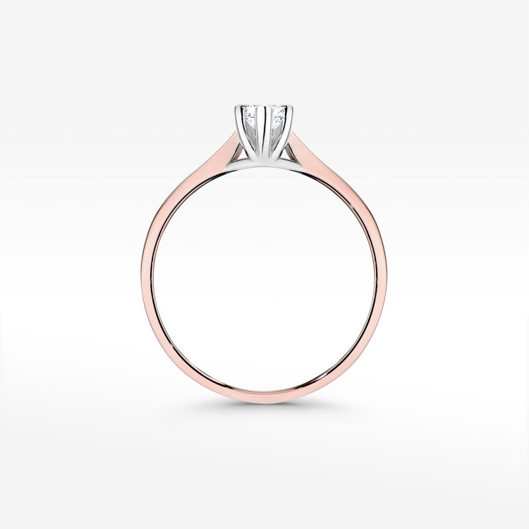 Pierścionek z różowego złota z diamentem laboratoryjnym - próba 585 0,30CT W-222cLAB 0.30ct