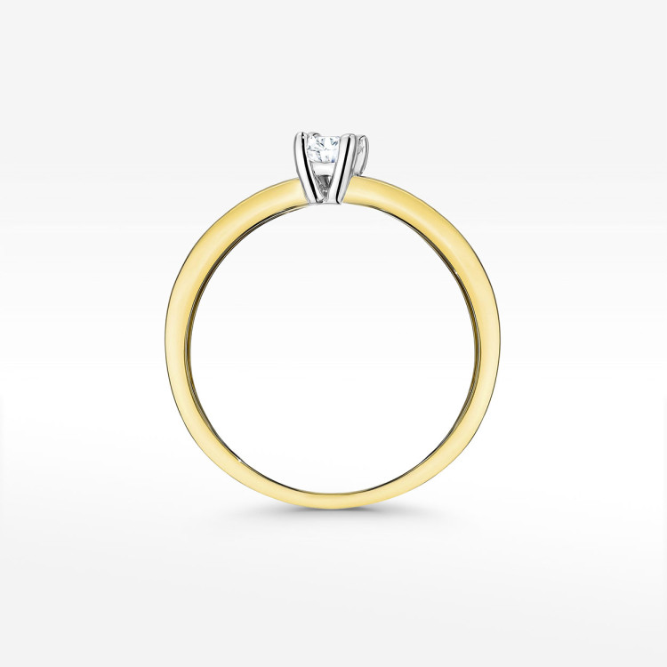 Pierścionek z żółtego złota z diamentami laboratoryjnymi - próba 585 0,28CT W-288aLAB 0.20ct