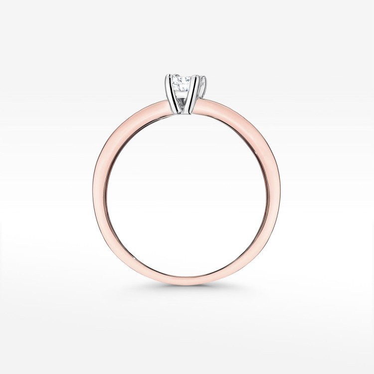 Pierścionek z różowego złota z diamentami laboratoryjnymi - próba 585 0,28CT W-288cLAB 0.20ct