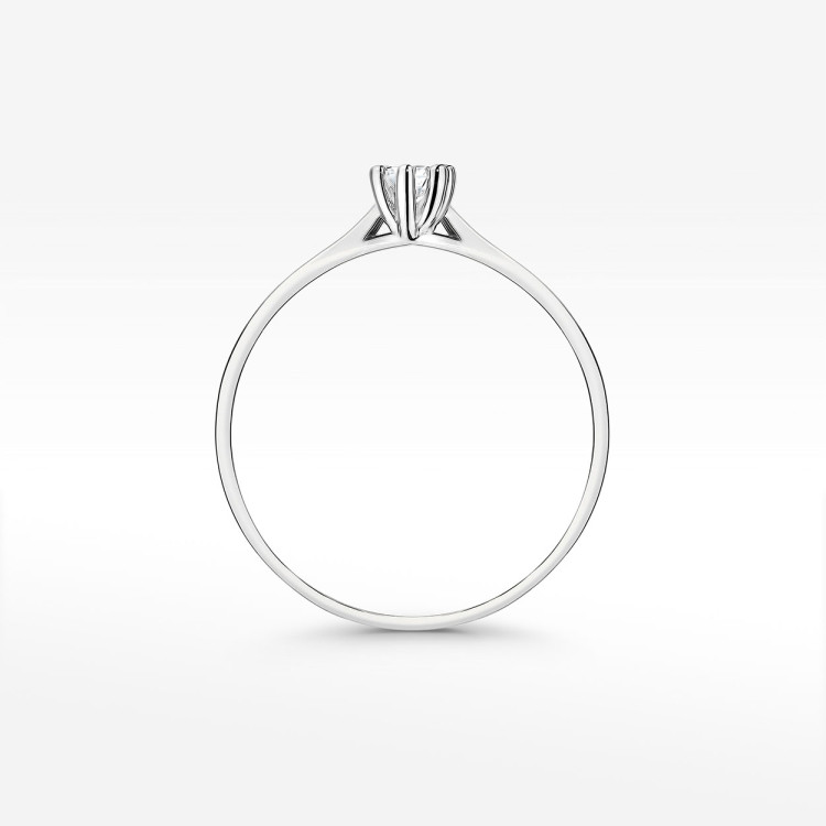Pierścionek z białego złota z diamentem laboratoryjnym - próba 585 0,10CT W-222bLAB 0.10ct