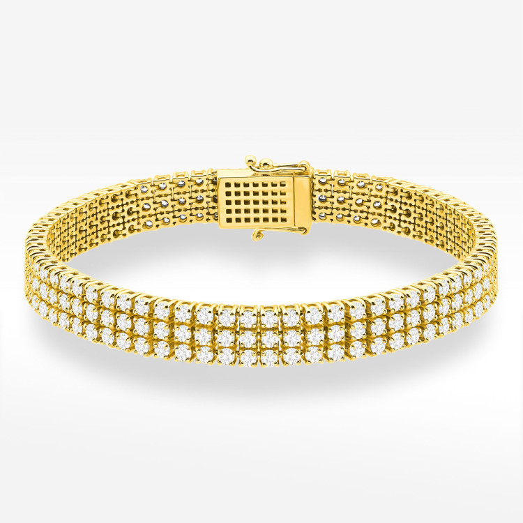 Bransoletka z białego złota z diamentami laboratoryjnymi - próba 585 4,44CT B-035aLAB