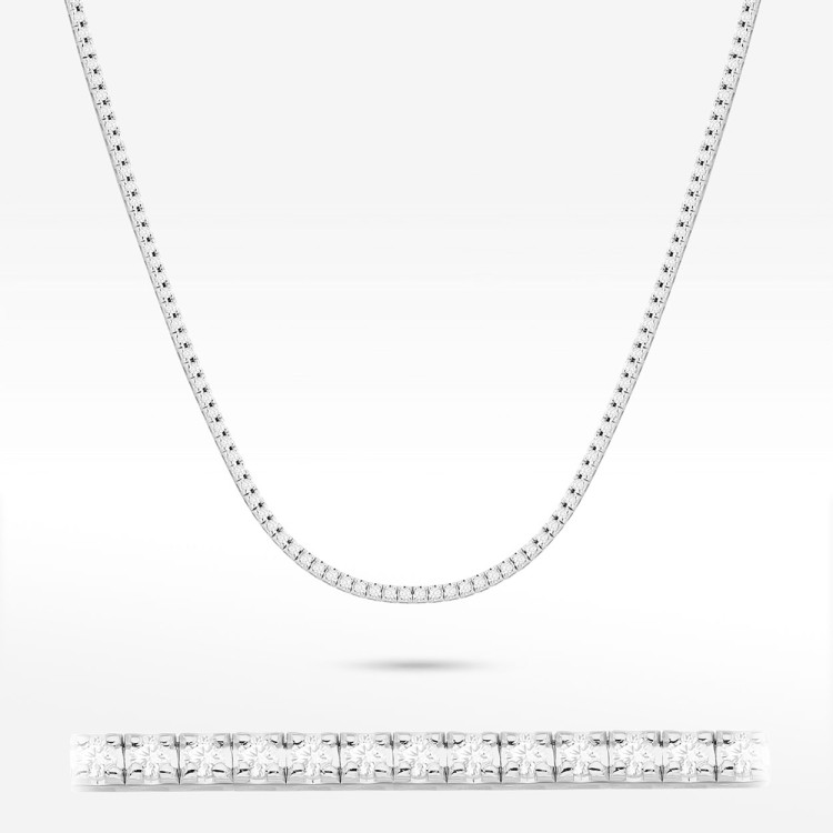 Naszyjnik z białego złota z diamentami laboratoryjnymi - próba 585 3,38CT N-076bLAB