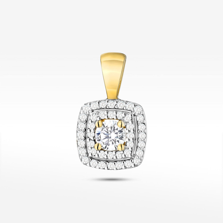 Zawieszka z żółtego złota z diamentami laboratoryjnymi - próba 585 0,50CT Z-506aLAB