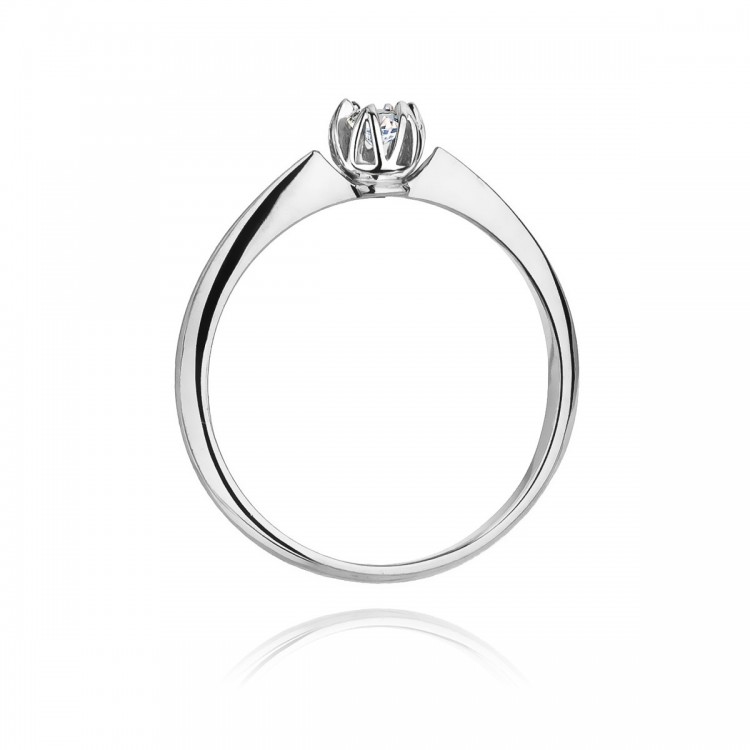 Pierścionek z białego złota z diamentem - próba 585 0,10CT W-134B