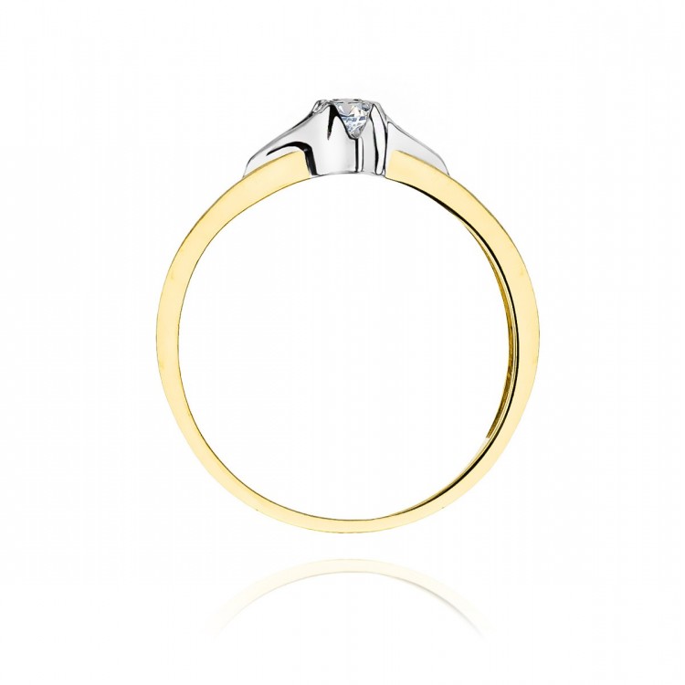Pierścionek z żółtego złota z diamentem - próba 585 0,30CT W-155A