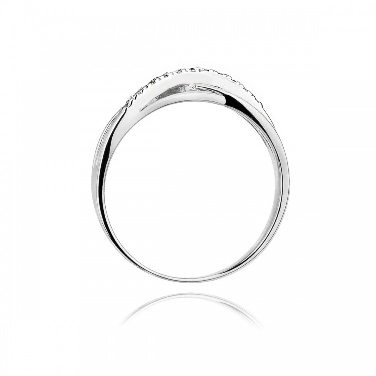 Pierścionek z białego złota z diamentami  - próba 585 0,10CT PV-259B