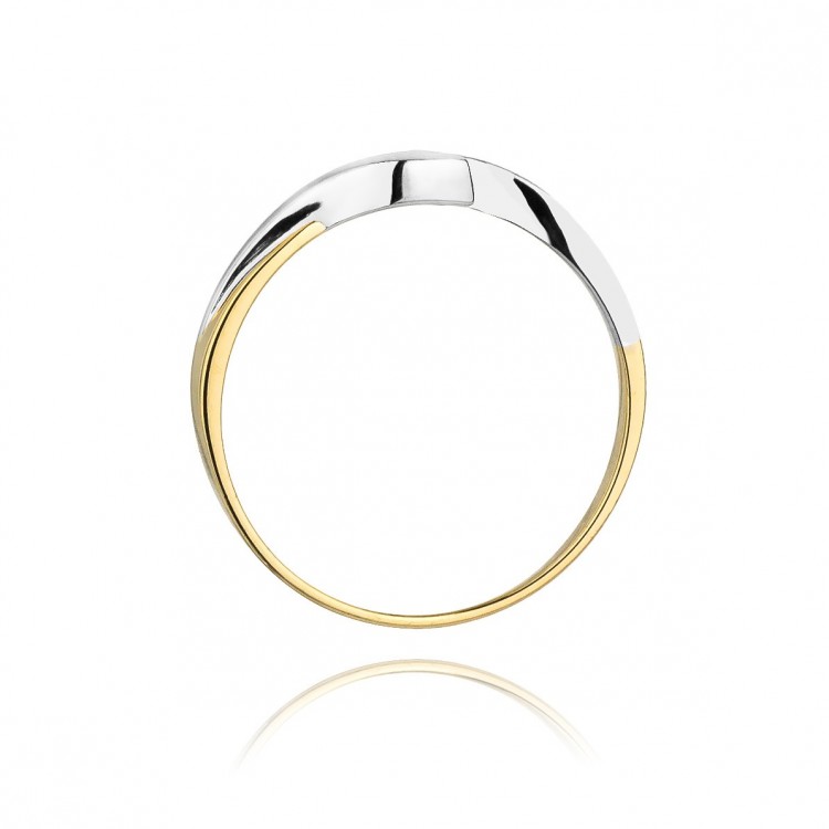 Pierścionek z żółtego złota z diamentem - próba 585 0,05CT W-158A
