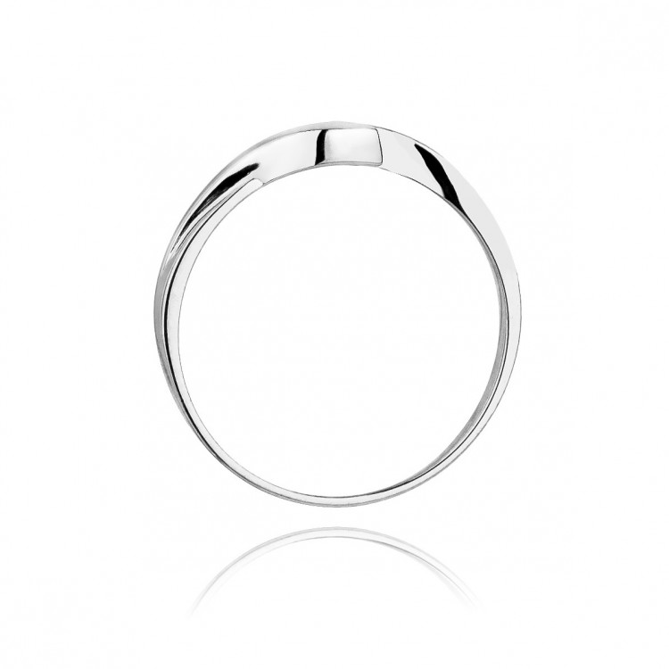 Pierścionek z białego złota z diamentem - próba 585 0,05CT W-158B