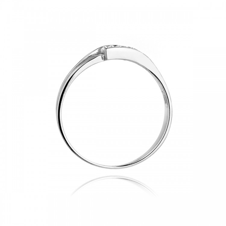 Pierścionek z białego złota z diamentami  - próba 585 0,12CT W-159B