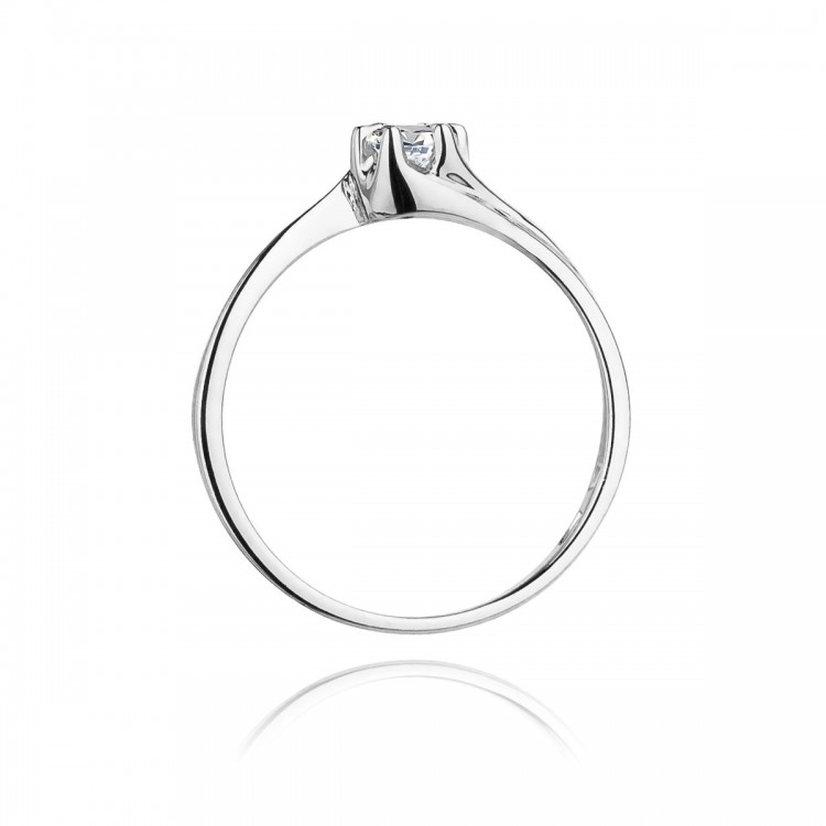 Pierścionek z białego złota z diamentem - próba 585 0,10CT PV-223B