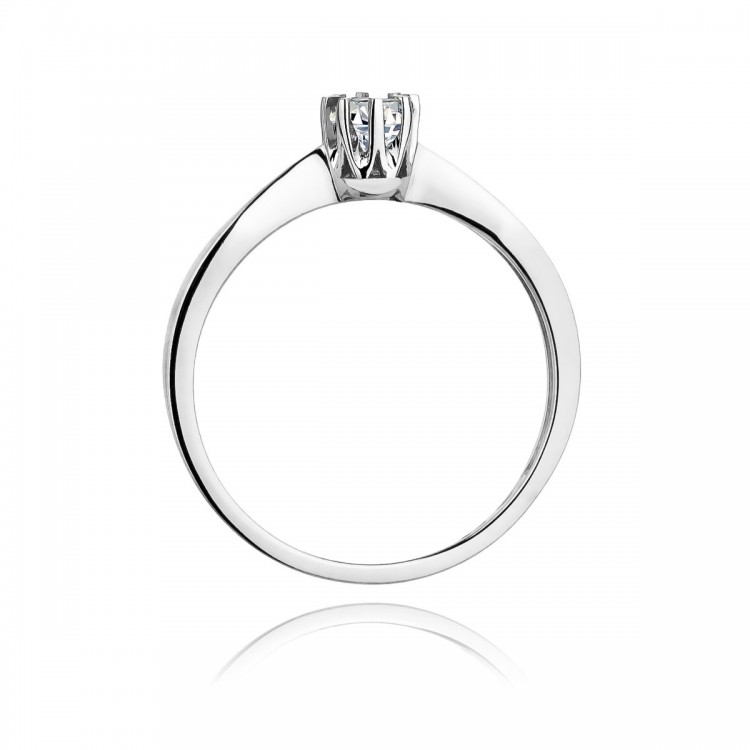Pierścionek z białego złota z diamentem - próba 585 0,15CT W-173B