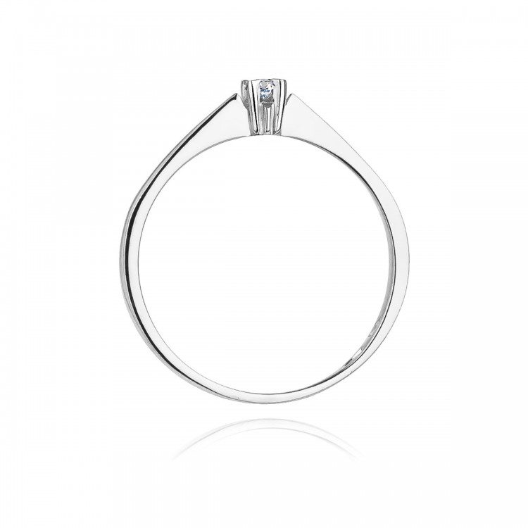 Pierścionek z białego złota z diamentem - próba 585 0,03CT W-175B