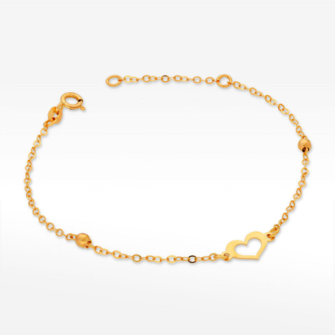 Bransoletka ze złota 16-19cm serce