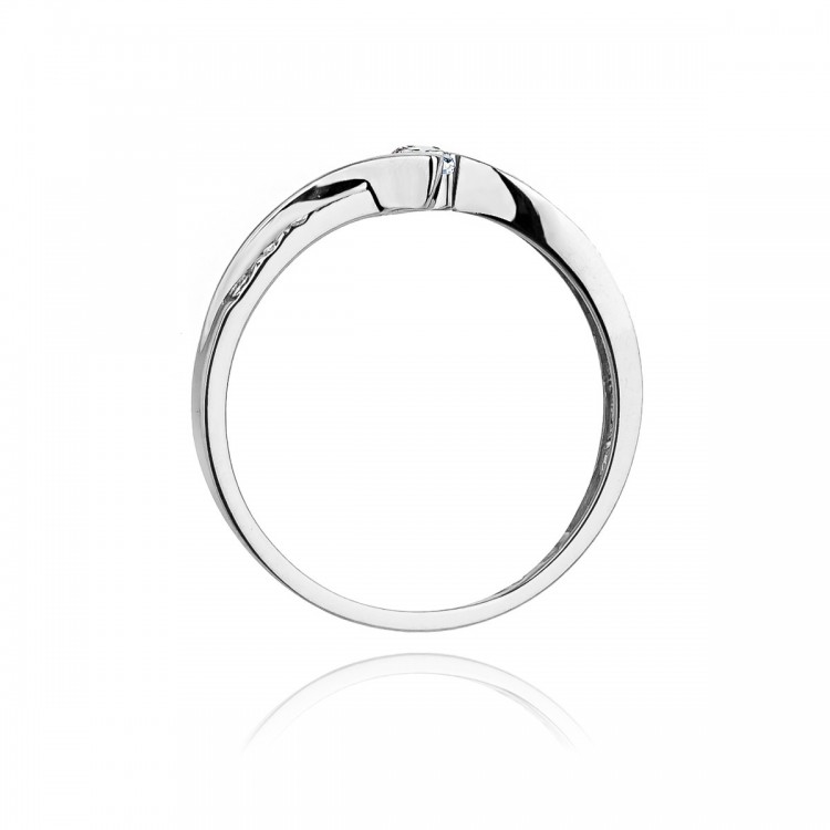 Pierścionek z białego złota z diamentami  - próba 585 0,16CT W-177B