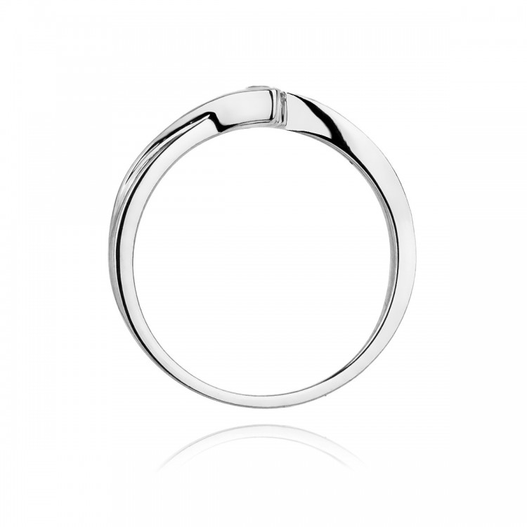 Pierścionek z białego złota z diamentem - próba 585 0,10CT W-180B