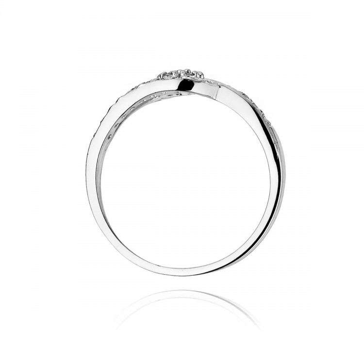 Pierścionek z białego złota z diamentem - próba 585 0,17CT W-184B