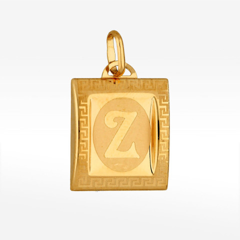 Zawieszka ze złota litera Z z wzorem greckim